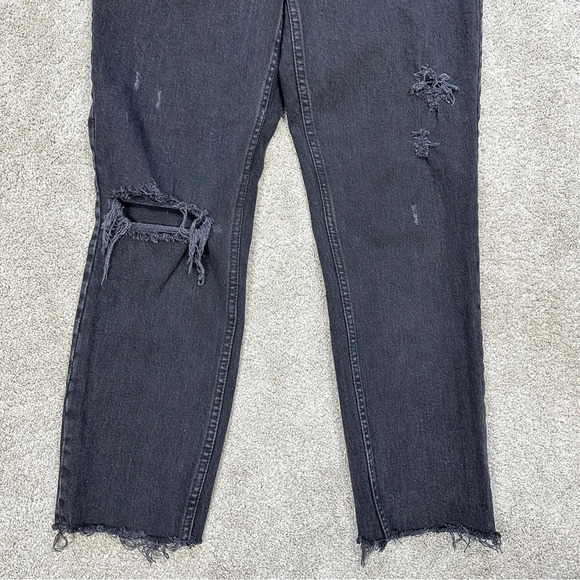 Abercrombie & Fitch Curve Love The Mom High Rise Skinny Jean Black Destroy 26 2R - Picture 5 of 15